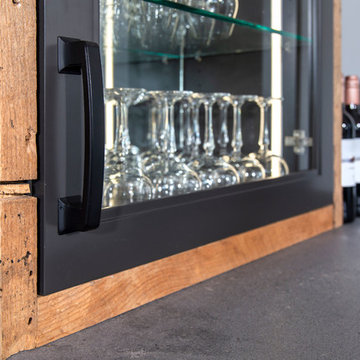 Reclaimed wood used for bar