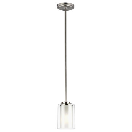 Sea Gull Elmwood Park 1-Light Mini-Pendant 6137301-962, Brushed Nickel