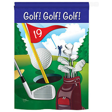 Sports Golf!, Golf!, Golf! 2-Sided Vertical Impression House Flag