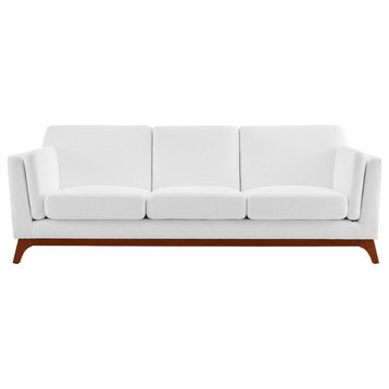 Chance Upholstered Fabric Sofa, White