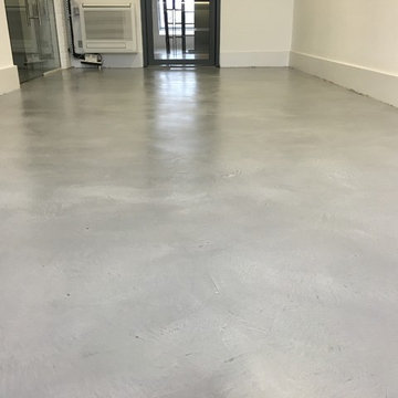 Polished Concrete Microcement Office Lift Lobby Camden Town London