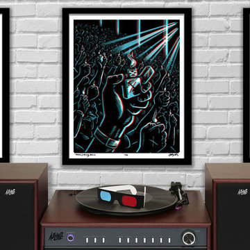 'Encore' 3D Illustrated Music Poster with Red/Blue Glasses