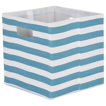 DII Polyester Cube Stripe Storm Blue Square 13x13x13