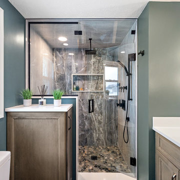 Showplace Framed Maple Sonoma Primary Bath in Flagstone