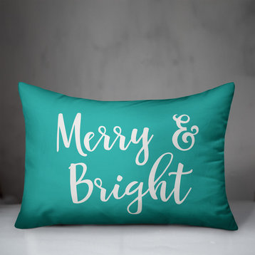 Merry & Bright, Teal 14x20 Lumbar Pillow