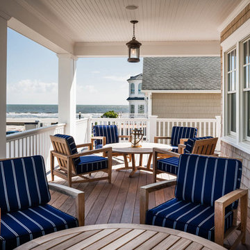 Covered Porch, Transitional Beach Retreat, Longport, NJ