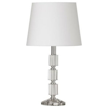 Vienna 1-Light Table Lamp With Crystal Column With White Shade