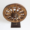 Large Ox Cart Wheel on Stand