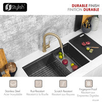Single Handle Pull Down Kitchen Faucet With Reversible Osmosis, Brushed Gold