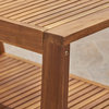 GDF Studio 4-Piece Parma Outdoor Wood Chat Set, Teak Finish/Teak Finish/Sunbrell