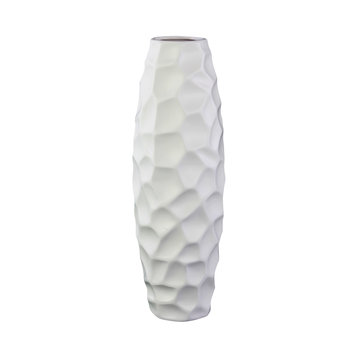 Ceramic Round Bellied Vase With Embossed Irregular Wave Design