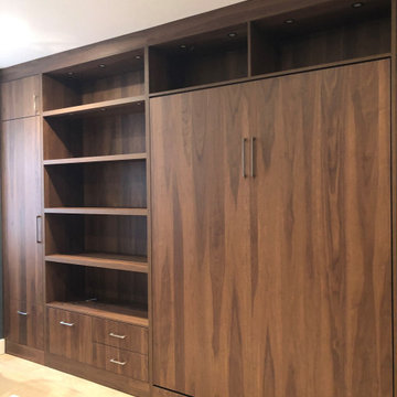 Smoked Walnut Shinnoki Office/Guest Room with Wall Bed