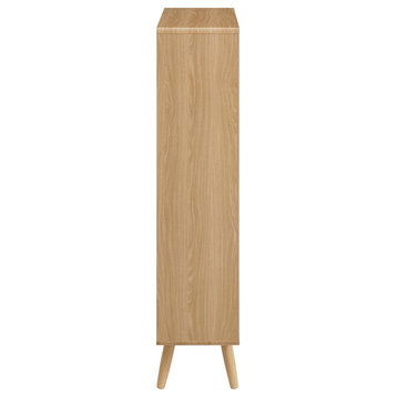 Transmit 5 Shelf Wood Grain Bookcase - Oak