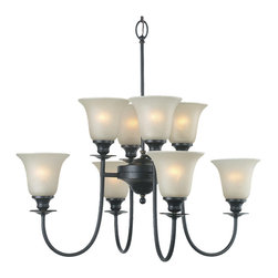 Royce Lighting - Royce Lighting Valhalla 8 light Chandelier with Cream Snow Glass - Chandeliers