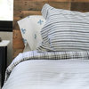 Ticking Stripe Matte Sateen Comforter Set, Gray/White, King/Cal King