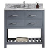 Caroline Estate 36" Single Vanity in Gray with Marble Top and Round Sink