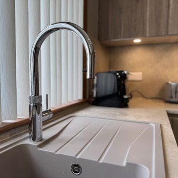 Modern Sand and Wood Kitchen in Fraserburgh