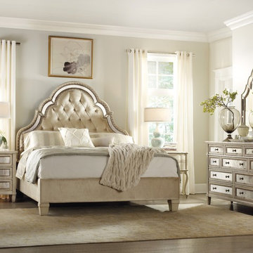 Hooker Furniture Sanctuary Collection King Tufted Bed-Pearl Essence