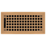 Wholesale Registers - Copper Rockwell Plated Steel Craftsman Floor Register, 4"x10" - Improve your existing air registers with our stunning copper plated air vents. Our rockwell style floor vents add a personal touch to your home and businesses. These registers have a copper plating over a 3mm thick steel core for sustained use. The steel damper allows for the perfect control over your hot and cold air flow. This 4" x 10" copper register is designed to drop into 4" x 10" hole. For a uniform match between your wall and floor vents you may attach spring clips to this register and place them in a wall duct. The overall faceplate will be 5 11/16" x 11 1/2".
