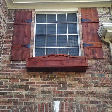 Cedar Shutters and Planter Box