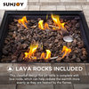 Sunjoy 38" Outdoor Patio Brown Square All-Weather Wicker Fire Pit Table