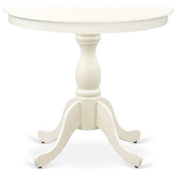 AST-LWH-TP - Dining Table - Linen White Top and Linen White Pedestal Leg Finish