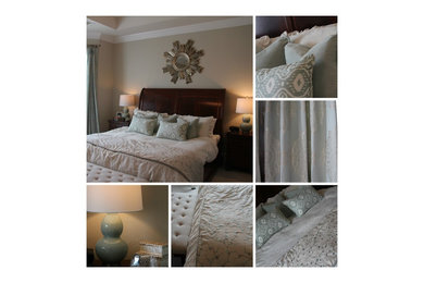 Example of a transitional home design design in Dallas