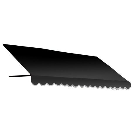 Awntech 8' Dallas Retro Acrylic Fabric Fixed Awning, Black