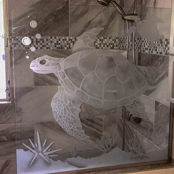 Etched Glass Shower Install Kona, Hawaii