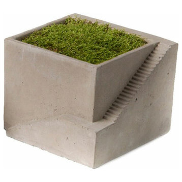 Cement Architectural Pot with One Planter