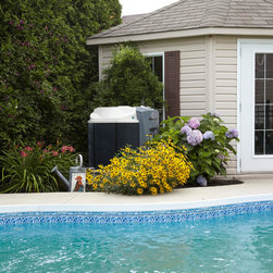 Nirvana heat pump in a garden - Hot Tub And Pool Accessories