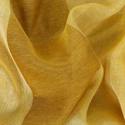 Linen Sheer Plaid Drapery in Maize - Drapery Fabric
