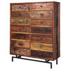 Jaipur Reclaimed Iron Base Chest With 14 Drawers