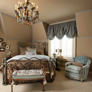 Blue and Beige Guest Bedroom