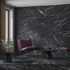 Marquina Black Marble Look Rectified Porcelain Tile Matte, 40"x40"