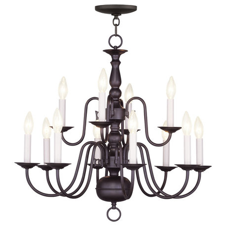 Williamsburgh Chandelier, Antique Brass and Bronze