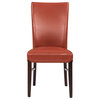 New Pacific Direct Milton 19.5" Bonded Leather Dining Chair in Orange (Set of 2)