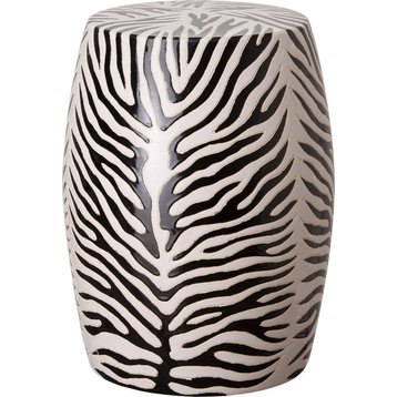 Zebra Stool, Black & White 14X19"H