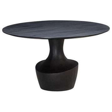 Gevra Black Acacia & Faux Plaster Dining Table