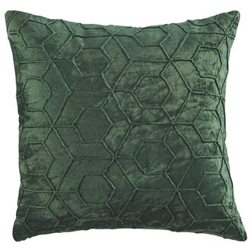 Ashley Furniture Ditman 20" x 20"Hexagon Throw Pillow in Emerald