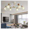 Modern Creative Wooden Ceiling Chandelier for Living Room, Bedroom, White, 6 Lights