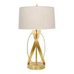 Worlds Away Cleo Gold Leafed Lamp - Table Lamps