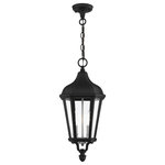 Livex Lighting - Morgan 2 Light Textured Black/Silver Cluster Medium Outdoor Pendant Lantern - With clear glass and a textured black finish, this outdoor chain hung lantern from the Morgan collection is an elegant way to illuminate traditional exteriors.