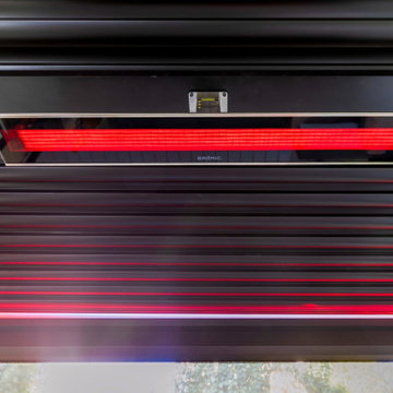Enclosed StruXure Pergola with Phantom Motorized Screens & Accent Lights