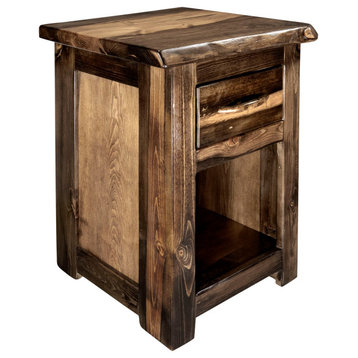 Big Sky Collection Live Edge, One Drawer Nightstand, Provincial Stain, 30"H