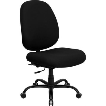 Big & Tall 400 Lb. Rated Black Fabric Swivel Office Chair With Adjustable Back