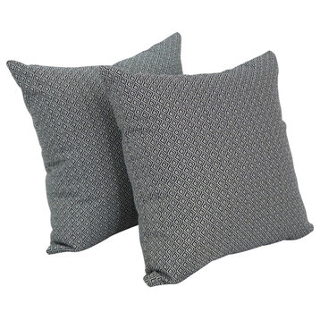 17" Jacquard Throw Pillows With Inserts, Set of 2, Hazeltsb Domino