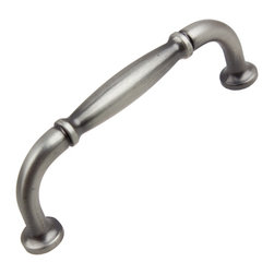 GlideRite Hardware - 3" CC Classic Fluted Cabinet Pull, Satin Pewter - Cabinet And Drawer Handle Pulls