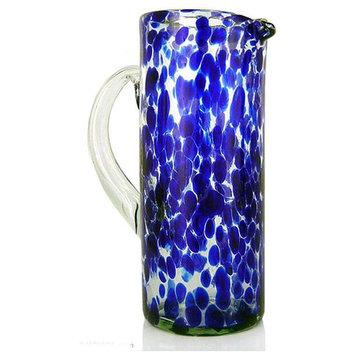 Dotted Blue Glass Pitcher, Mexico