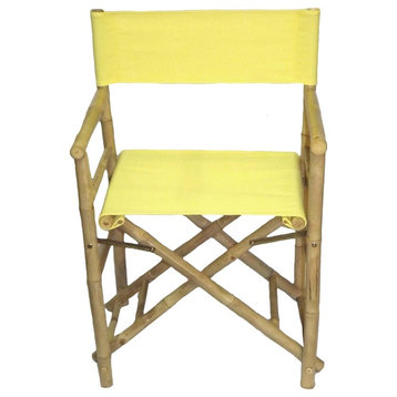 Chair Bamboo Low Director Chair, Set of 2, Yellow